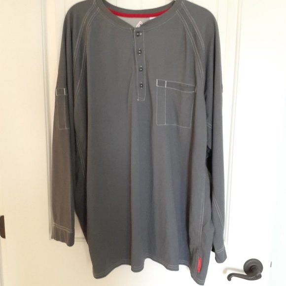 Bulwark iQ Series Comfort Knit Men's FR Henley Gray Size XXL - Picture 1 of 16